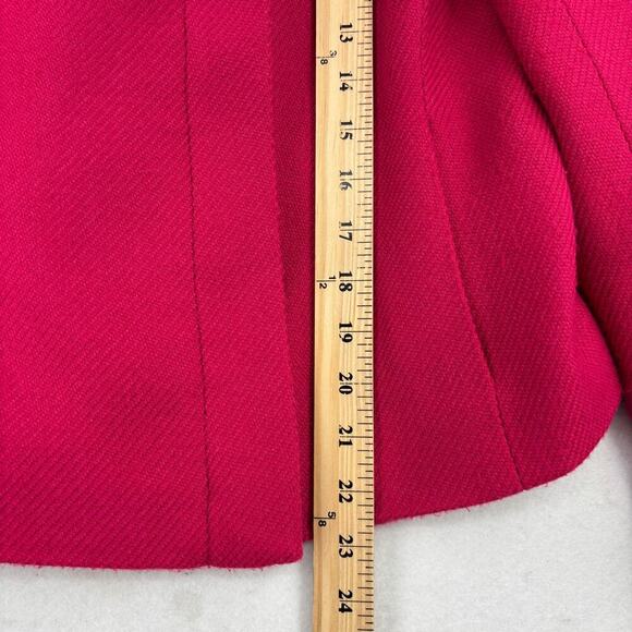 Talbots Moto Blazer Jacket Size 10 Magenta Pink Wool Blend Tweed Texture Lined - Picture 11 of 11